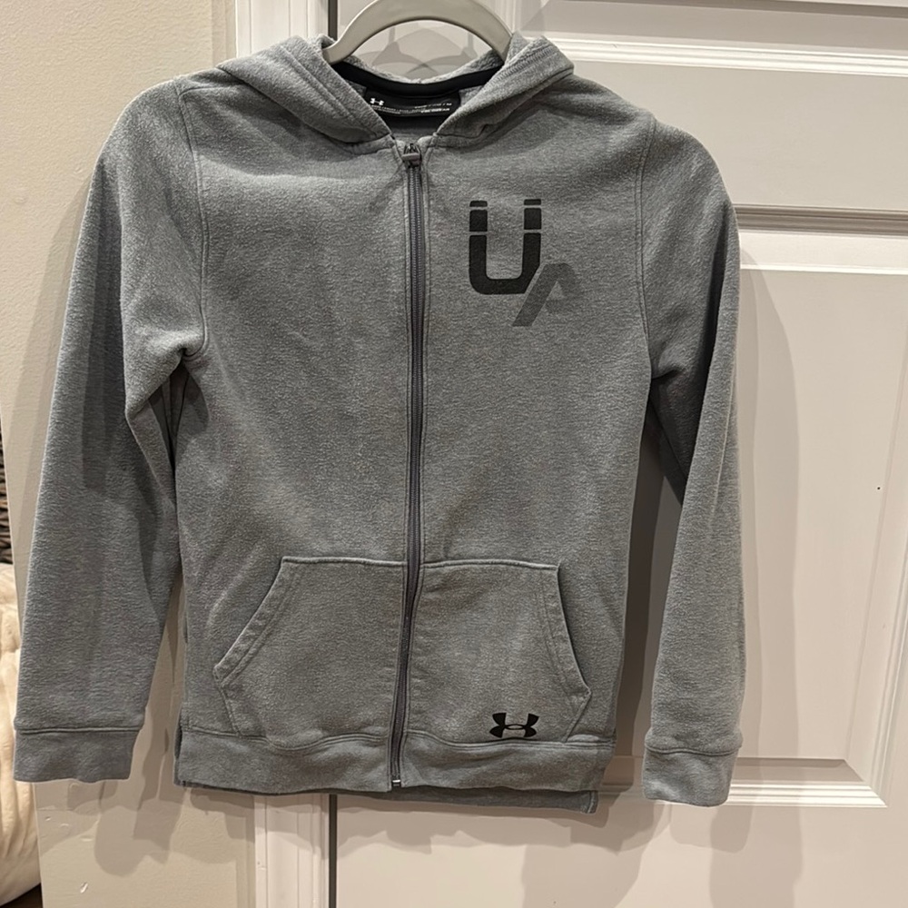 Under Armour Boys Medium Zip Grey Hoodie